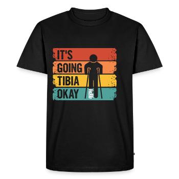 Broken leg wordplay for someone with a - Men's Premium Organic T-Shirt - black - Front - Nico (187cm)