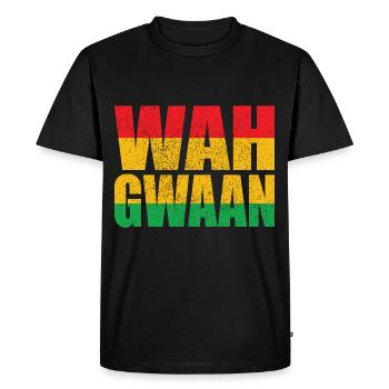 Wah Gwaan Slang Design Jamaica Jamaican Parade - T-shirt Premium bio Homme - noir - Devant - Nico (187cm)