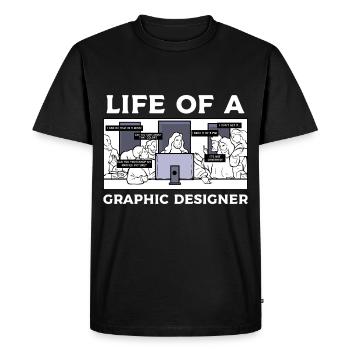 Graphiste designer graphique designer artiste - T-shirt Premium bio Homme - noir - Devant - Nico (187cm)