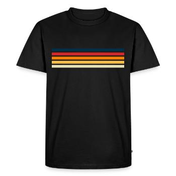 Retro stripe design in vintage colors - Men's Premium Organic T-Shirt - black - Front - Nico (187cm)