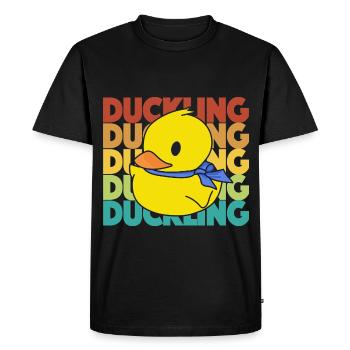Poussins de canard aux couleurs Reto - Canards jaunes - T-shirt Premium bio Homme - noir - Devant - Nico (187cm)