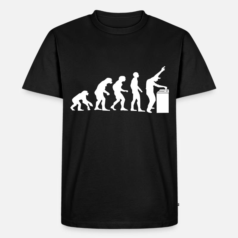 Evolution zum Dj Edm Techno Festival - Männer Premium Bio T-Shirt - Schwarz