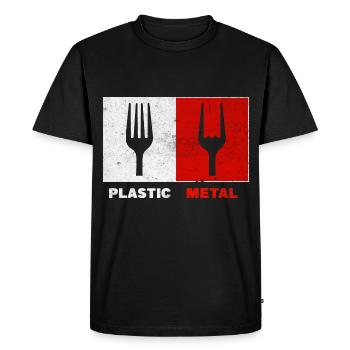 Fourchette Plastic Metal Musique - T-shirt Premium bio Homme - noir - Devant - Nico (187cm)