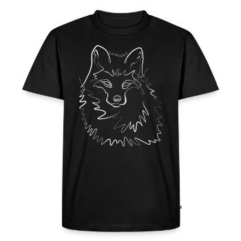 Fox smart animal motif - one line drawing - Men's Premium Organic T-Shirt - black - Front - Nico (187cm)