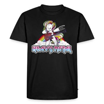 Heavy Metal Festival dabbing unicorn - Men's Premium Organic T-Shirt - black - Front - Nico (187cm)