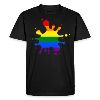LGBT Rainbow - Men's Premium Organic T-Shirt - black - Front - Nico (187cm)
