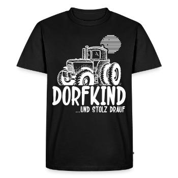 Dorfkind Sprüche design von Dorfkind Acker by - Männer Premium Bio T-Shirt - Schwarz - Vorne - Nico (187cm)