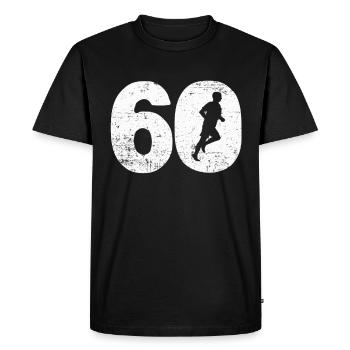 60 60th sixty birthday jogging running gift - Men's Premium Organic T-Shirt - black - Front - Nico (187cm)