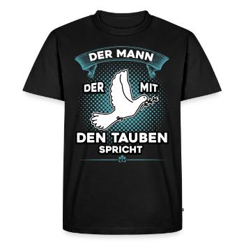 Brieftauben Shirt Tauben Flüsterer Taubenzüchter - Männer Premium Bio T-Shirt - Schwarz - Vorne - Nico (187cm)