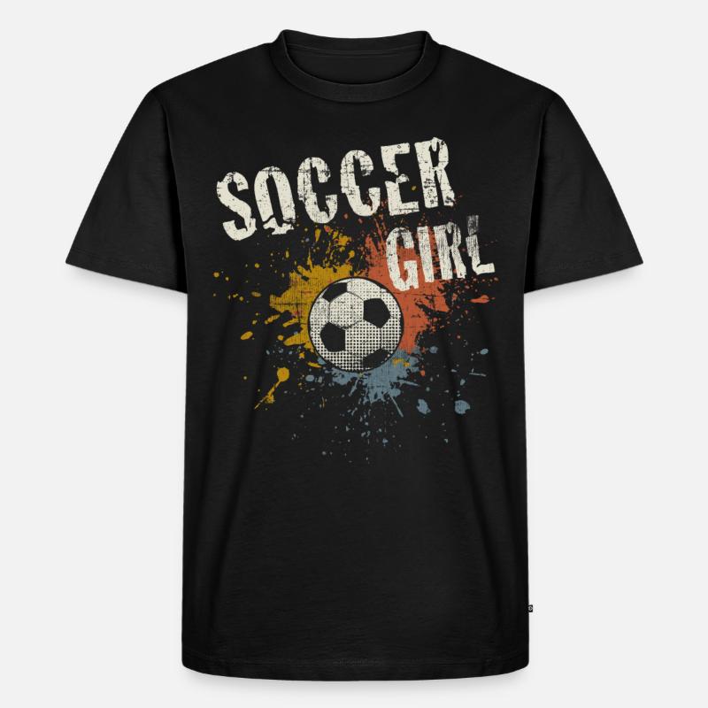 Fußball Mädchen - Männer Premium Bio T-Shirt - Schwarz
