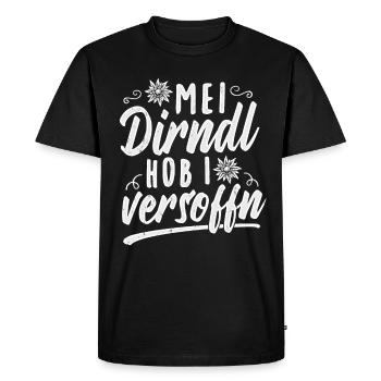Tracht Dirndl Bier Lustig Geschenk - Männer Premium Bio T-Shirt - Schwarz - Vorne - Nico (187cm)