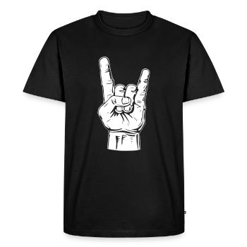 Metal Death Black french fries hand funny gift - Men's Premium Organic T-Shirt - black - Front - Nico (187cm)