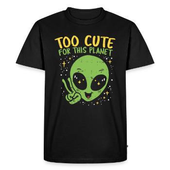 Trop mignon pour cette planète ! Étranger - T-shirt Premium bio Homme - noir - Devant - Nico (187cm)