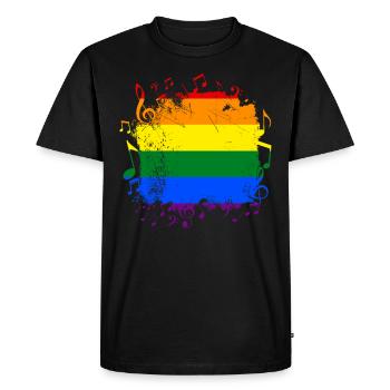 Rainbow Music LGBT Gay Pride - Men's Premium Organic T-Shirt - black - Front - Nico (187cm)