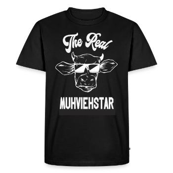 Lustiges Muhviehstar T-Shirt Landwirt Bauer Kühe - Männer Premium Bio T-Shirt - Schwarz - Vorne - Nico (187cm)