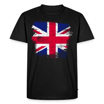 Royaume-Uni - T-shirt Premium bio Homme - noir - Devant - Nico (187cm)