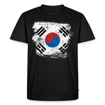 Corée du Sud - T-shirt Premium bio Homme - noir - Devant - Nico (187cm)
