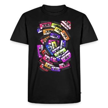 Années 80 Années 90 Retro Music Cassette Mixtape Cassette - T-shirt Premium bio Homme - noir - Devant - Nico (187cm)