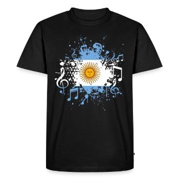Musique drapeau de l'Argentine - T-shirt Premium bio Homme - noir - Devant - Nico (187cm)