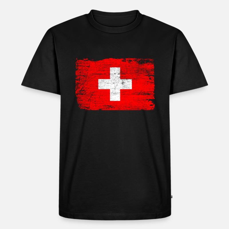 Schweiz - Männer Premium Bio T-Shirt - Schwarz