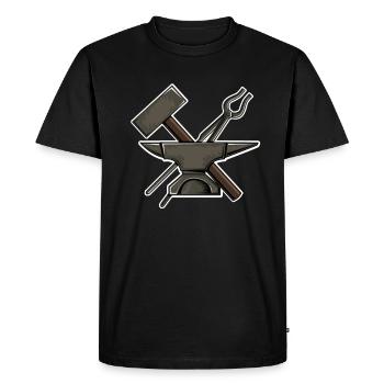 Forgeron maréchal ferrant métal enclume cadeau - T-shirt Premium bio Homme - noir - Devant - Nico (187cm)