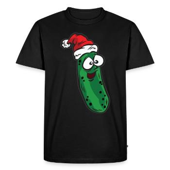 Pickle Nikolaus pickle pickle humor - Men's Premium Organic T-Shirt - black - Front - Nico (187cm)