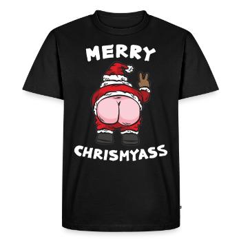 MERRY CHRIST MY ASS Nikolaus Butt Popo - Men's Premium Organic T-Shirt - black - Front - Nico (187cm)