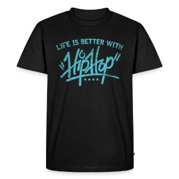 Hip Hop - Men's Premium Organic T-Shirt - black - Front - Nico (187cm)