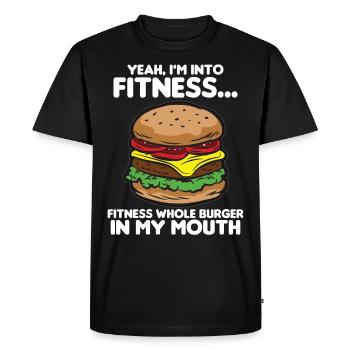 FITNESS FAST-FOOD Humour drôle - T-shirt Premium bio Homme - noir - Devant - Nico (187cm)