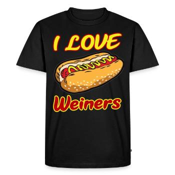 I LOVE WEINERS - Men's Premium Organic T-Shirt - black - Front - Nico (187cm)
