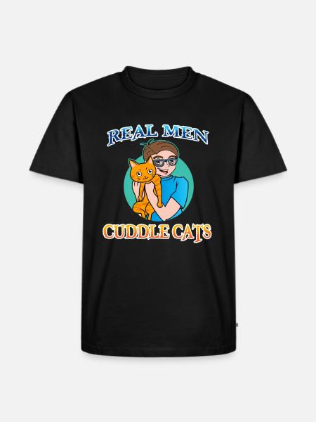 Real Man Cuddle Cats - Men's Premium Organic T-Shirt - black