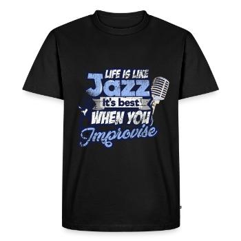 Jazz - T-shirt Premium bio Homme - noir - Devant - Nico (187cm)