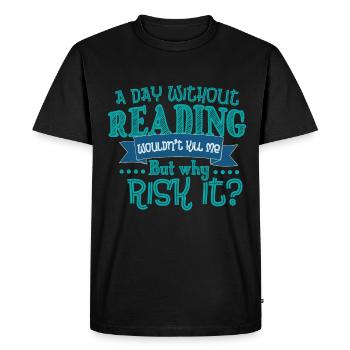lire - T-shirt Premium bio Homme - noir - Devant - Nico (187cm)