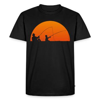 Pêche père et fils - T-shirt Premium bio Homme - noir - Devant - Nico (187cm)