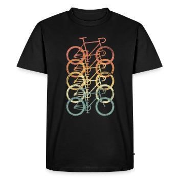 Rennrad retro Fahrrad - Männer Premium Bio T-Shirt - Schwarz - Vorne - Nico (187cm)