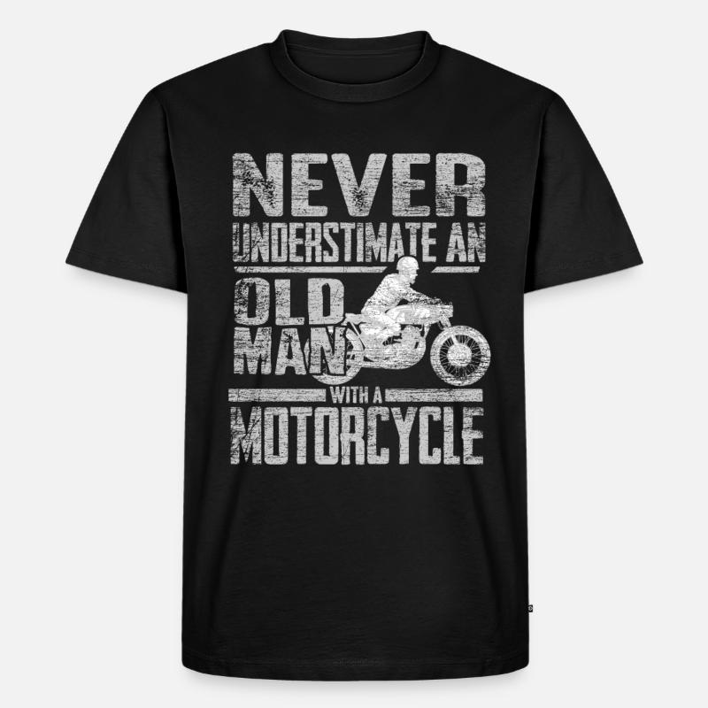 Biker Opa - Männer Premium Bio T-Shirt - Schwarz