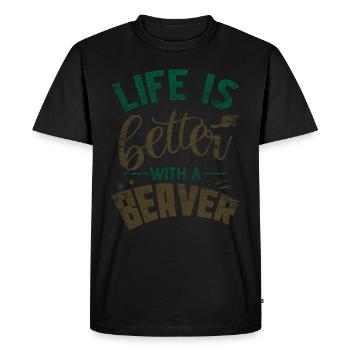 castor - T-shirt Premium bio Homme - noir - Devant - Nico (187cm)
