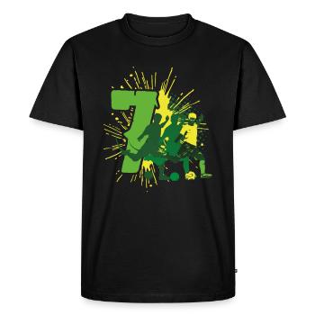 Football 7e anniversaire 7 ans - T-shirt Premium bio Homme - noir - Devant - Nico (187cm)