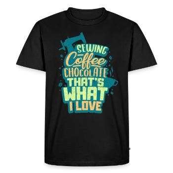 Machine à coudre à coudre - T-shirt Premium bio Homme - noir - Devant - Nico (187cm)