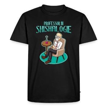 Professor IN Shishogy Funny saying Smoker - Men's Premium Organic T-Shirt - black - Front - Nico (187cm)