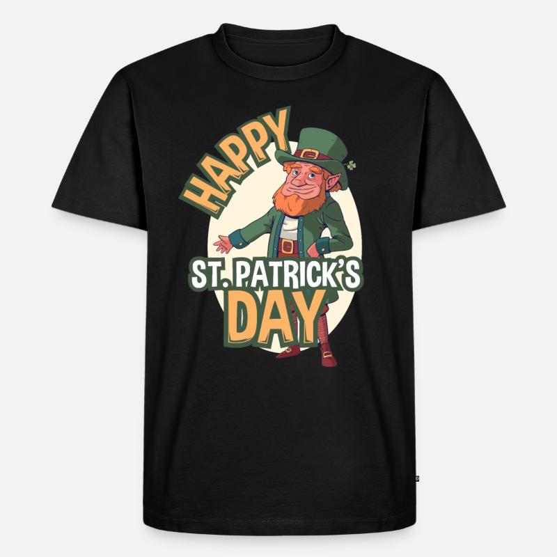 Happy St. Patricks Day - Männer Premium Bio T-Shirt - Schwarz