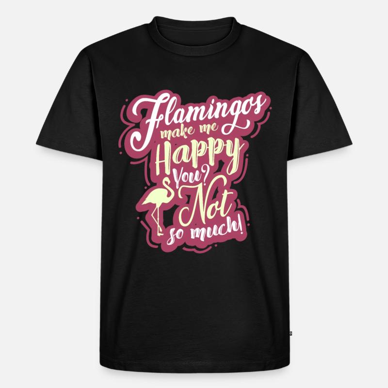 Flamingo - Männer Premium Bio T-Shirt - Schwarz