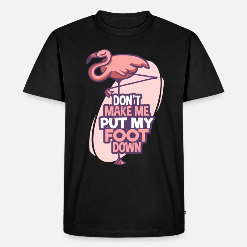 Flamingo - Männer Premium Bio T-Shirt - Schwarz