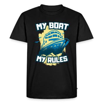 Navire capitaine de bateau - T-shirt Premium bio Homme - noir - Devant - Nico (187cm)