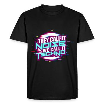 Techno - Men's Premium Organic T-Shirt - black - Front - Nico (187cm)
