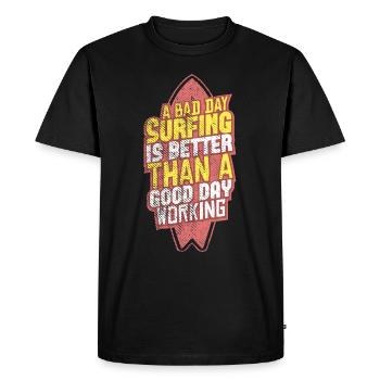 Surfeur - T-shirt Premium bio Homme - noir - Devant - Nico (187cm)