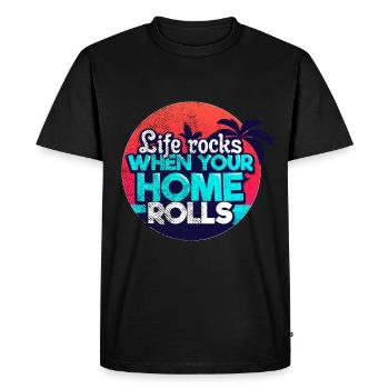 Camping caravane - T-shirt Premium bio Homme - noir - Devant - Nico (187cm)