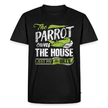 Perroquet - T-shirt Premium bio Homme - noir - Devant - Nico (187cm)
