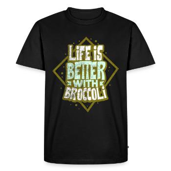 Le brocoli - T-shirt Premium bio Homme - noir - Devant - Nico (187cm)