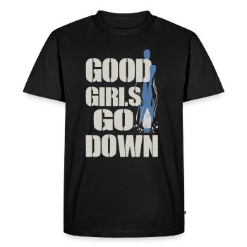 Fille de plongeur - T-shirt Premium bio Homme - noir - Devant - Nico (187cm)